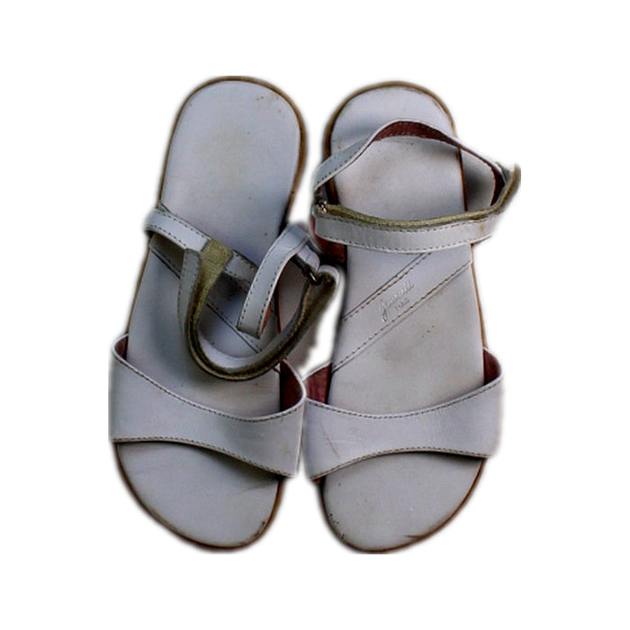A White Sandals from Jacadi in size 7Y for girl. (Back View)
