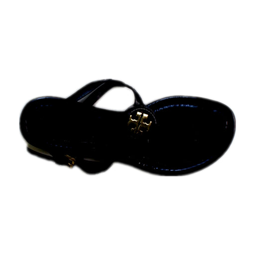 A Black Sandals from Tory Burch in size 11Y for girl. (Front View)