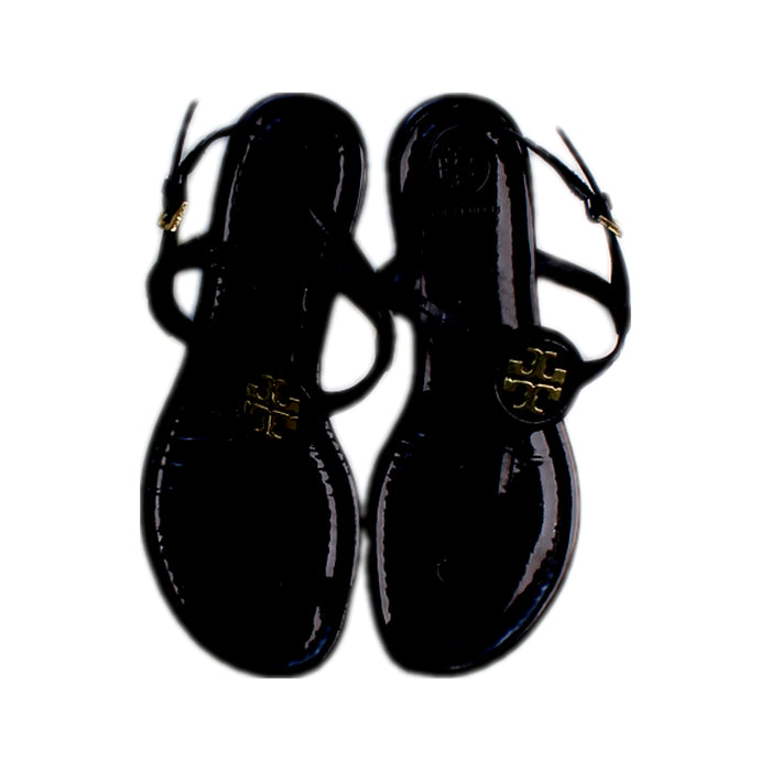 A Black Sandals from Tory Burch in size 11Y for girl. (Back View)