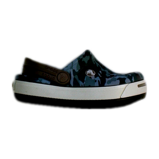 A Blue Slip Ons from Crocs in size 12-18M for boy. (Front View)