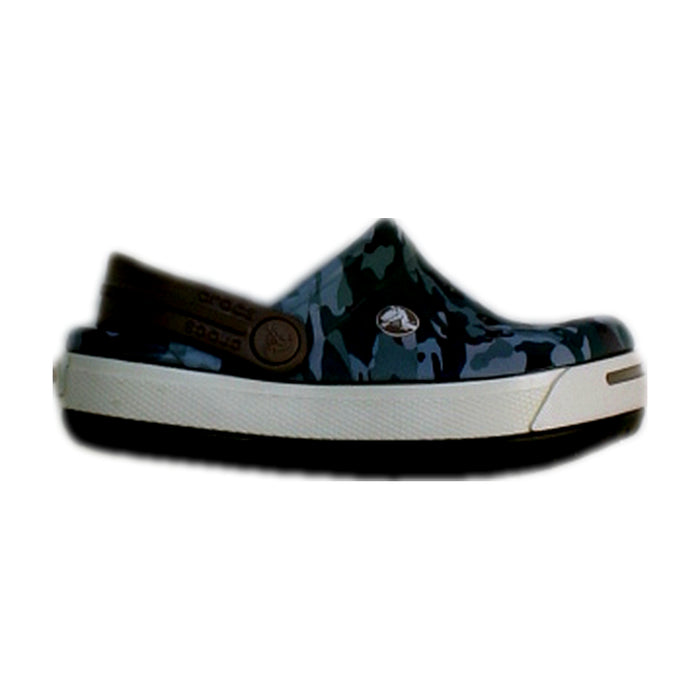 A Blue Slip Ons from Crocs in size 12-18M for boy. (Front View)