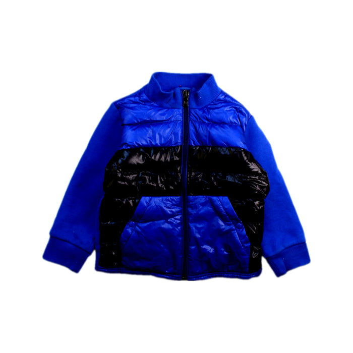 A Blue Puffer/Quilted Jackets from Moncler in size 2T for boy. (Front View)