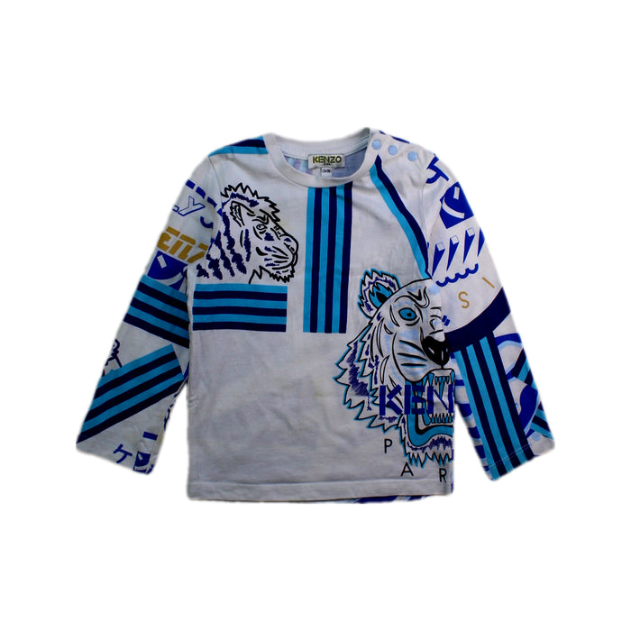 A White Long Sleeve T Shirts from Kenzo in size 2T for boy. (Front View)