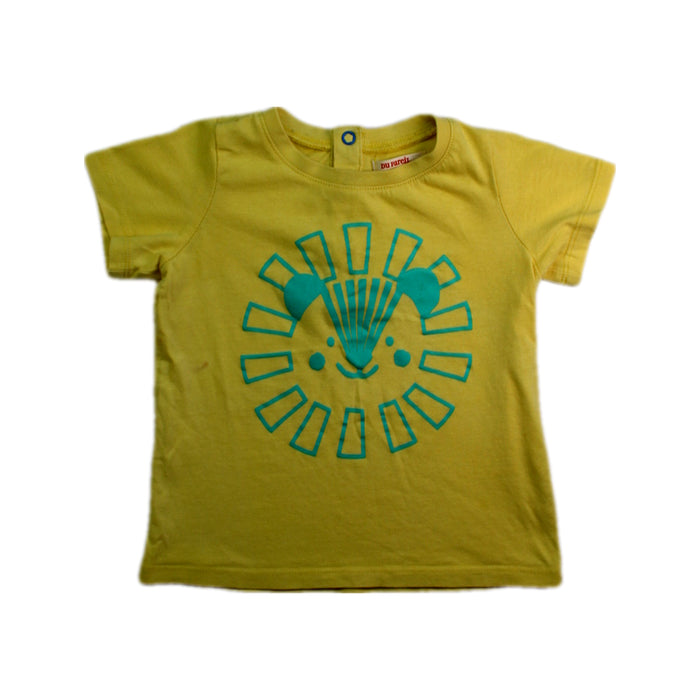 A Yellow Short Sleeve T Shirts from DPAM in size 18-24M for boy. (Front View)
