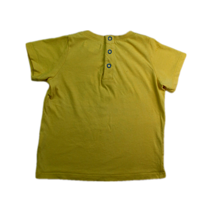 A Yellow Short Sleeve T Shirts from DPAM in size 18-24M for boy. (Back View)