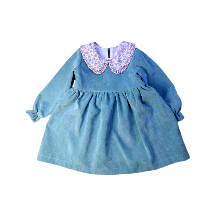 A Blue Long Sleeve Dresses from Lola Palacios in size 3T for girl. (Front View)