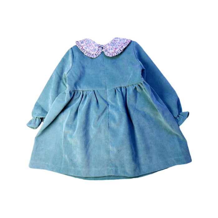 A Blue Long Sleeve Dresses from Lola Palacios in size 3T for girl. (Back View)