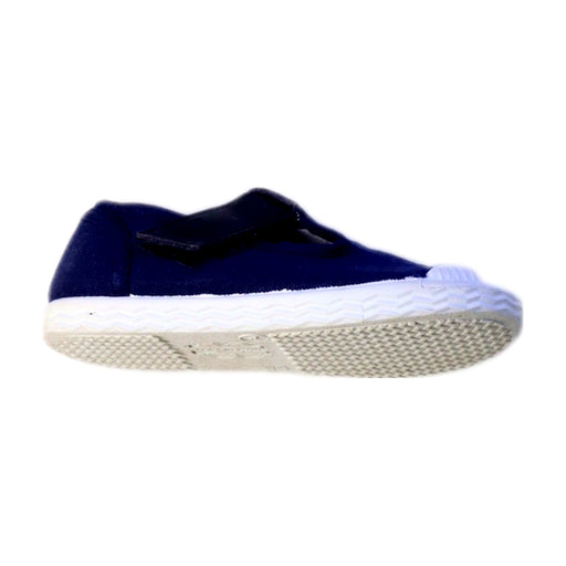 A Navy Flats from Jacadi in size 18-24M for girl. (Front View)
