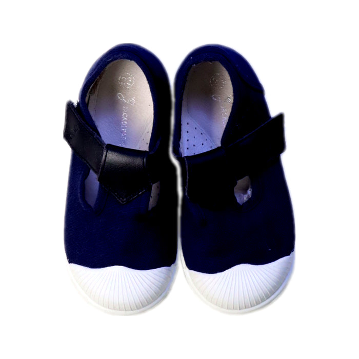 A Navy Flats from Jacadi in size 18-24M for girl. (Back View)
