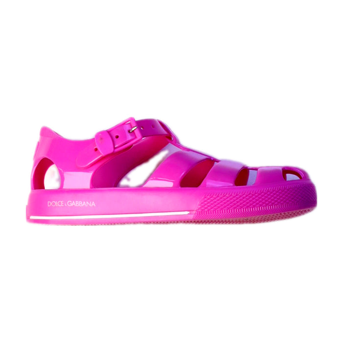A Pink Sandals from Dolce & Gabbana in size 6T for girl. (Front View)