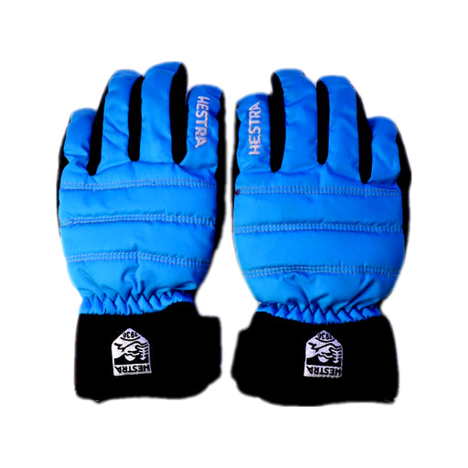 A Blue Gloves & Mittens from Hestra in size 4T for neutral. (Front View)