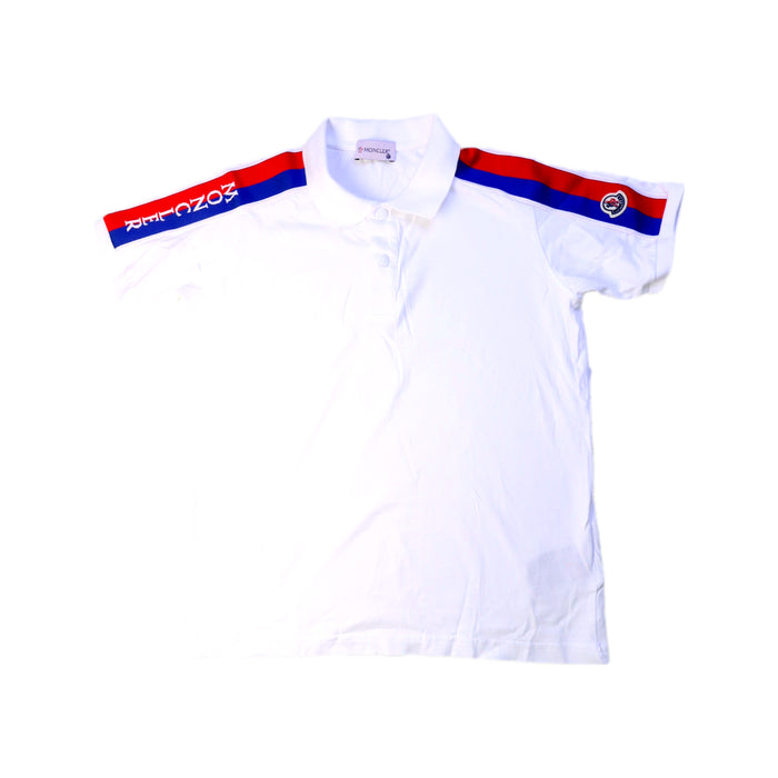 A White Short Sleeve Polos from Moncler in size 12Y for boy. (Front View)