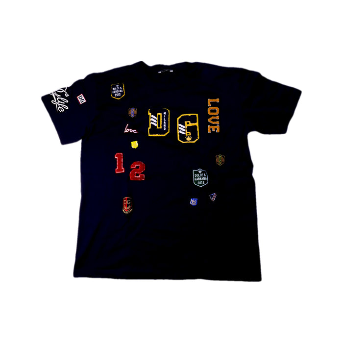 A Black Short Sleeve T Shirts from Dolce & Gabbana in size 9Y for boy. (Front View)