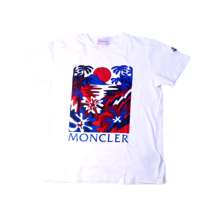 A White Short Sleeve T Shirts from Moncler in size 12Y for boy. (Front View)