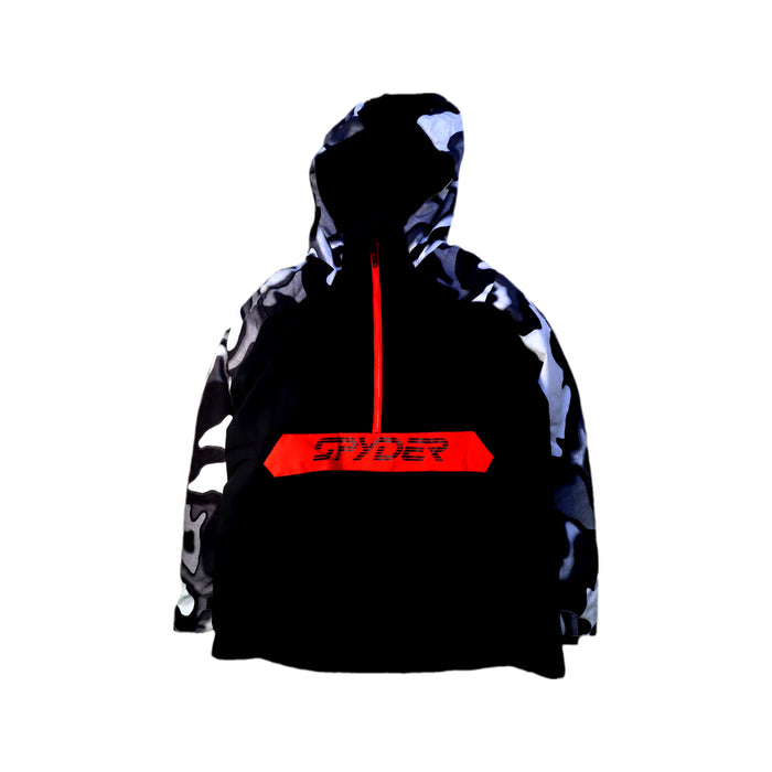 A Black Ski Jackets from Spyder in size 14Y for girl. (Front View)
