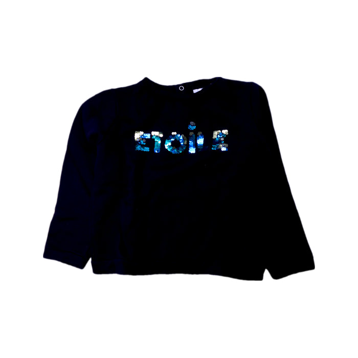 A Black Long Sleeve Tops from Jacadi in size 6T for girl. (Front View)