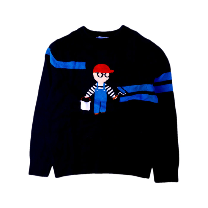 A Black Knit Sweaters from Jacadi in size 6T for boy. (Front View)