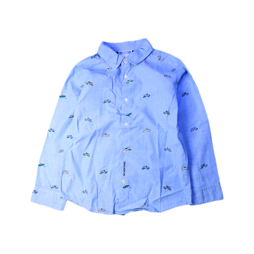 A Blue Long Sleeve Shirts from Jacadi in size 6T for boy. (Front View)