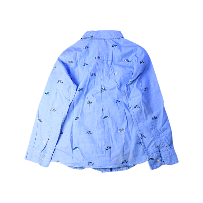 A Blue Long Sleeve Shirts from Jacadi in size 6T for boy. (Back View)