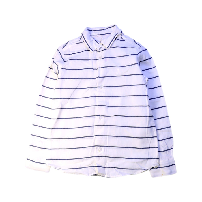 A White Long Sleeve Shirts from Jacadi in size 6T for boy. (Front View)