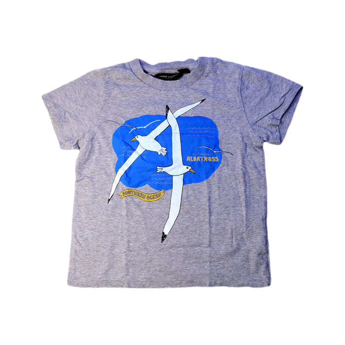 A Grey Short Sleeve T Shirts from Mini Rodini in size 6T for boy. (Front View)