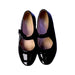 A Black Flats from Pom d’Api in size 6T for girl. (Back View)