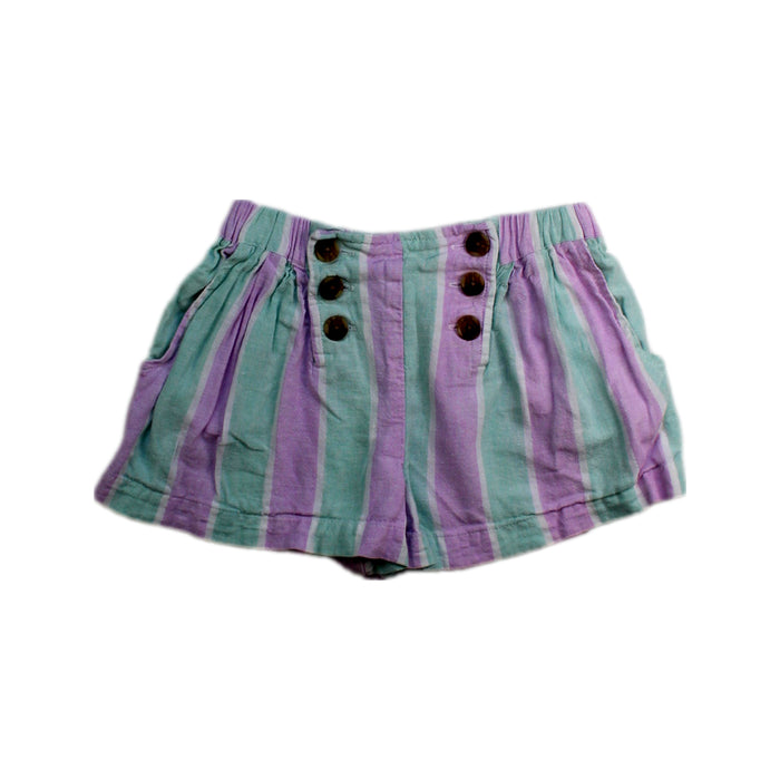 A Purple Shorts from Seed in size 4T for girl. (Front View)