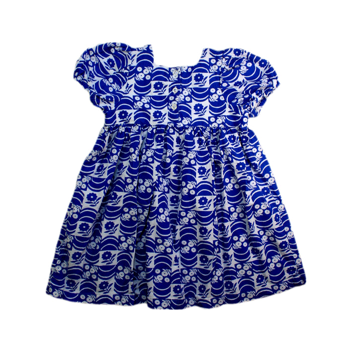 A Blue Short Sleeve Dresses from Seed in size 4T for girl. (Back View)