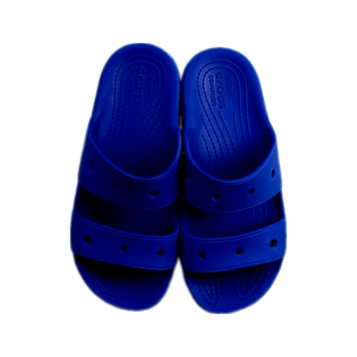 A Blue Sandals from Crocs in size 14Y for neutral. (Back View)