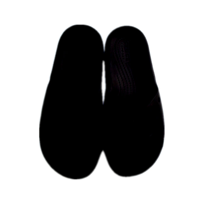 A Black Sandals from Crocs in size 13Y for neutral. (Back View)