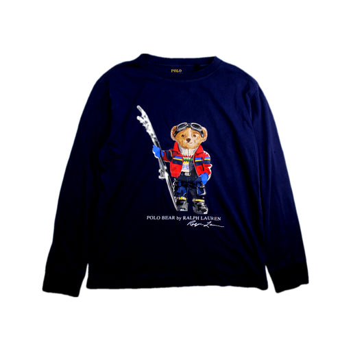 A Navy Long Sleeve T Shirts from Polo Ralph Lauren in size 10Y for boy. (Front View)