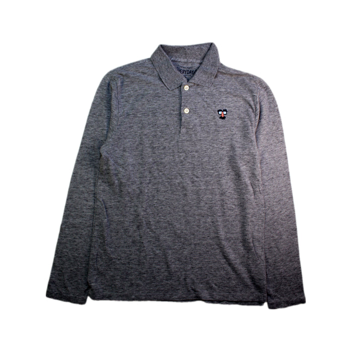 A Grey Long Sleeve Polos from Crewcuts in size 12Y for boy. (Front View)