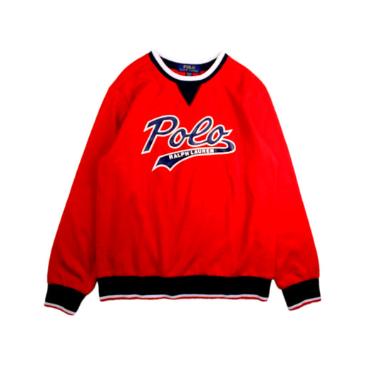 A Red Crewneck Sweatshirts from Polo Ralph Lauren in size 10Y for boy. (Front View)