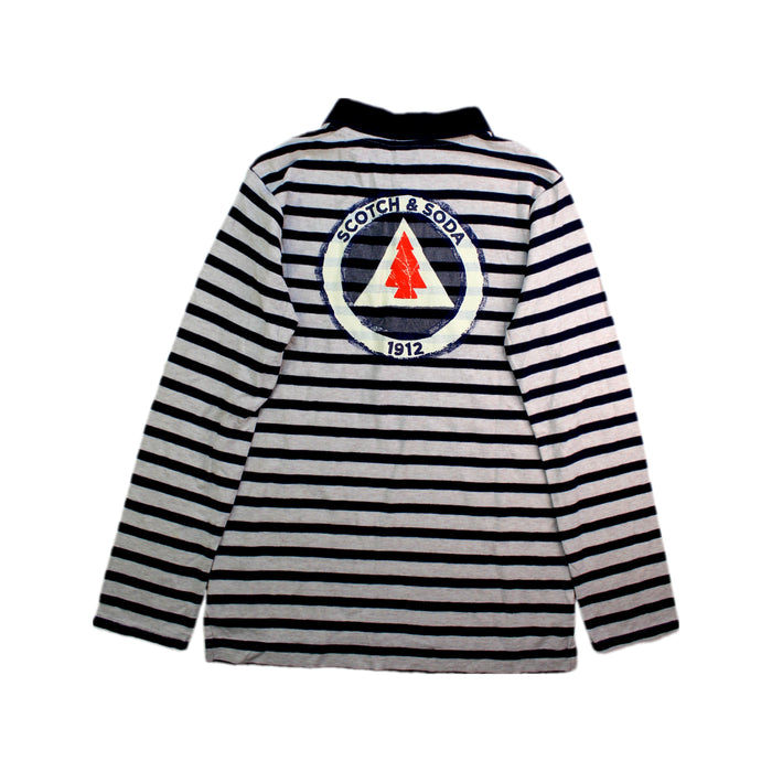 A White Long Sleeve Polos from Scotch & Soda in size 10Y for boy. (Back View)