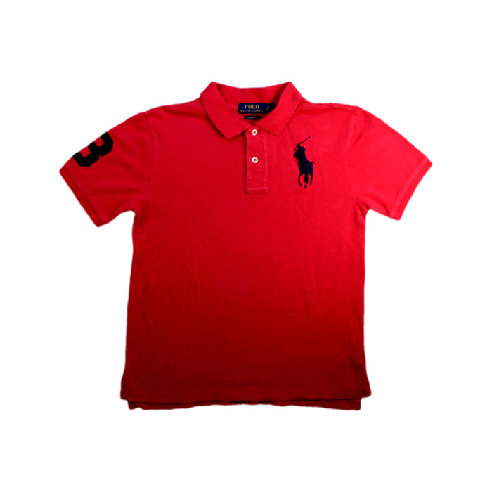 A Red Short Sleeve Polos from Polo Ralph Lauren in size 10Y for boy. (Front View)