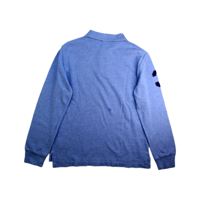 A Blue Long Sleeve Polos from Polo Ralph Lauren in size 10Y for boy. (Back View)
