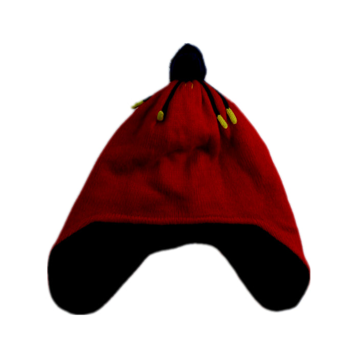 A Red Winter Hats from Boden in size 5T for boy. (Front View)