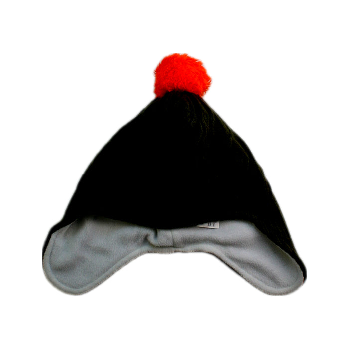 A Black Winter Hats from Boden in size 5T for boy. (Front View)