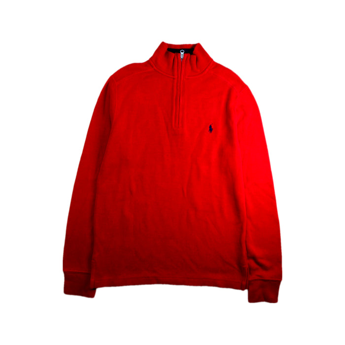 A Red Zippered Sweatshirts from Polo Ralph Lauren in size 10Y for boy. (Front View)