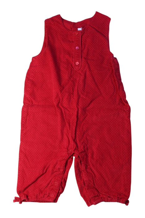 A Red Sleeveless Rompers from Jacadi in size 6-12M for girl. (Front View)