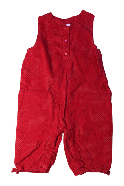 A Red Sleeveless Rompers from Jacadi in size 6-12M for girl. (Front View)