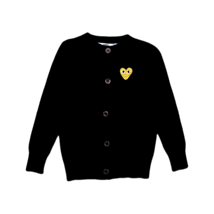 A Black Cardigans from Comme des Garcons in size 4T for girl. (Front View)