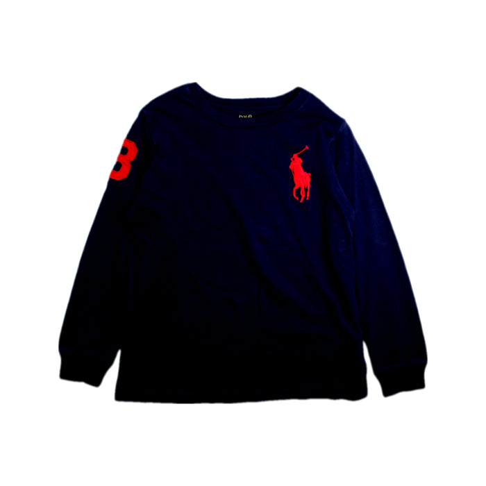 A Navy Long Sleeve T Shirts from Polo Ralph Lauren in size 6T for boy. (Front View)