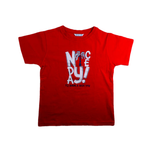 A Red Short Sleeve T Shirts from Mayoral in size 8Y for boy. (Front View)