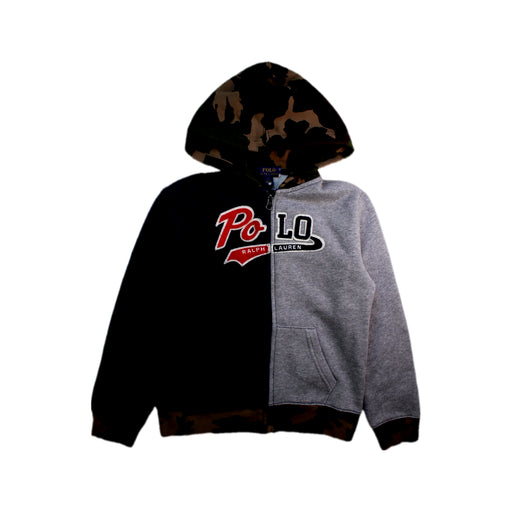 A Grey Hooded Sweatshirts from Polo Ralph Lauren in size 7Y for boy. (Front View)