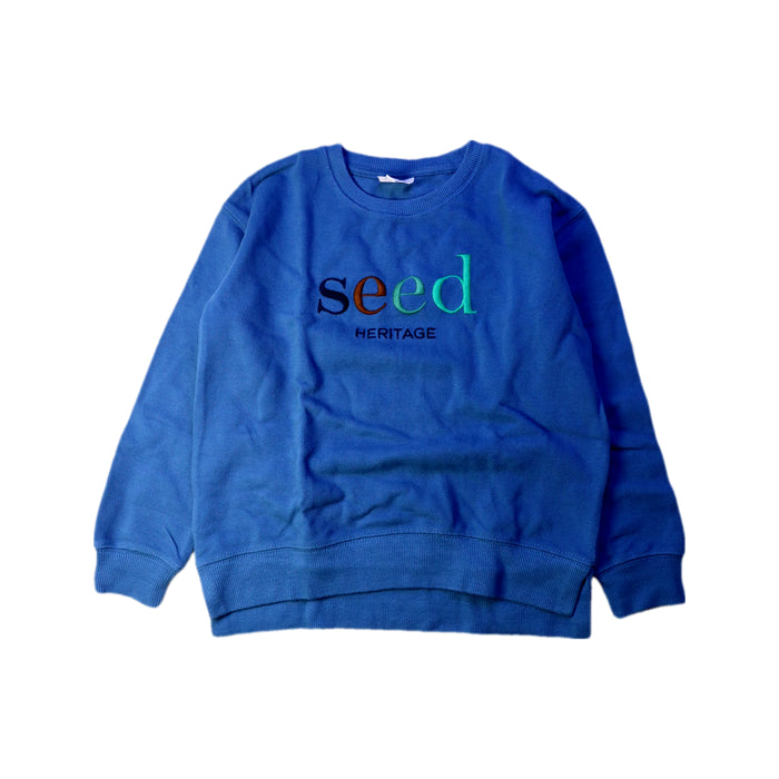 A Blue Crewneck Sweatshirts from Seed in size 7Y for boy. (Front View)