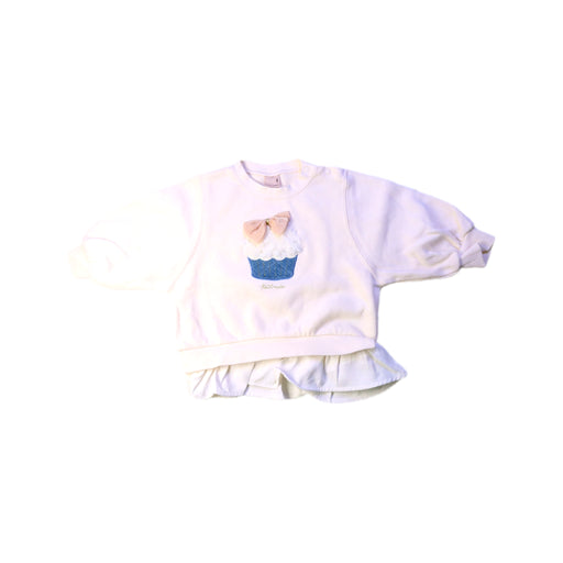 A White Crewneck Sweatshirts from Petit Main in size 12-18M for girl. (Front View)