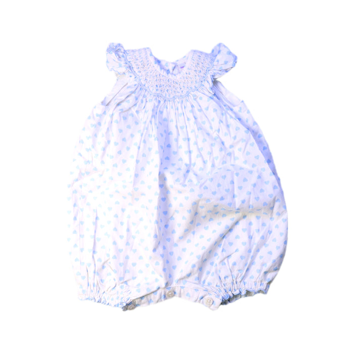 A White Sleeveless Rompers from Rachel Riley in size 6-12M for girl. (Front View)