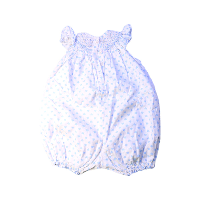A White Sleeveless Rompers from Rachel Riley in size 6-12M for girl. (Back View)