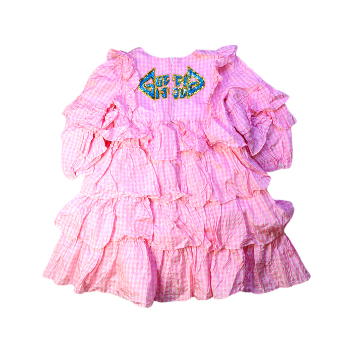 A Pink Long Sleeve Dresses from Gucci in size 6T for girl. (Back View)